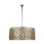 Madison Polished Nickel 10-Light Pendant with Faceted Golden Teak Crystals
