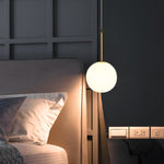 Modern 1/3-Light White Glass Globe Island Pendant Light in Gold Finish