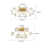Crystal Flowers Dandelions Three Step Dimming Modern Ceiling Lights Fixture