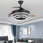 Modern 41" Retractable Ceiling Fan with LED Lights and Remote Control