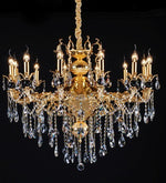 Gold plated 12 Light Zinc Alloy crystal Chandelier