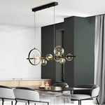 Circular Glass Bubbles LED Black Nordic Dining Room Chandeliers Light