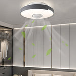 Modern 6-Speed Bladeless Ceiling Fan with Dimmable LED Light- Round