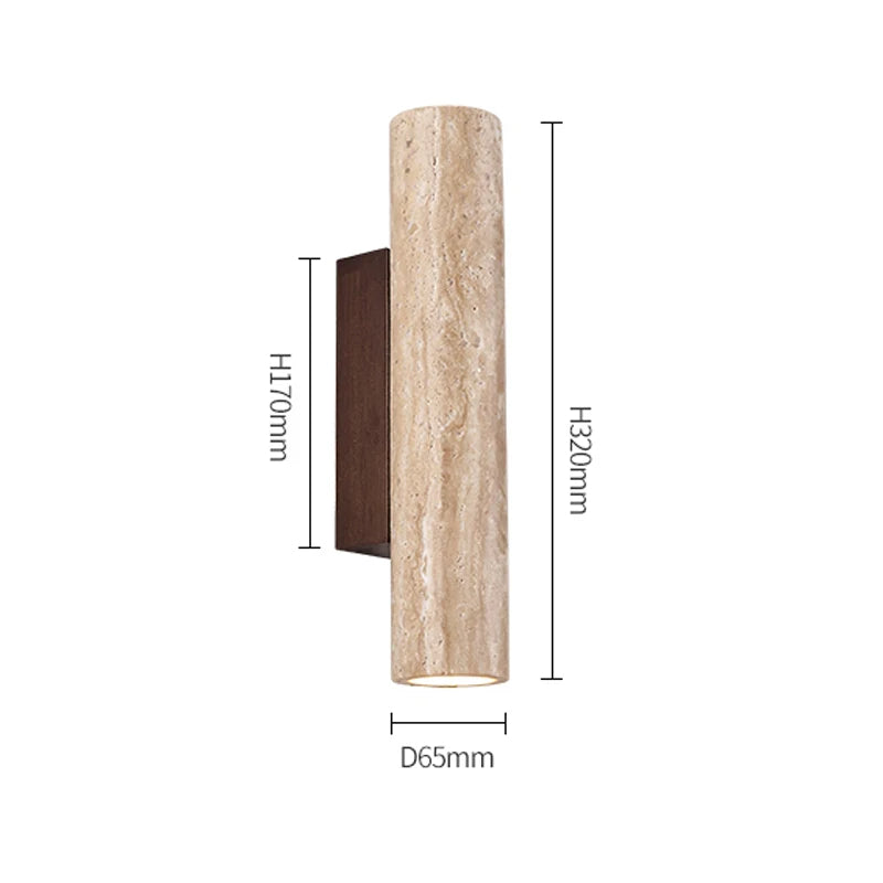 Natural Travertine Wall Lamp