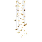 Small Butterflies Creative Three Step Dimming Modern Long Chandelier