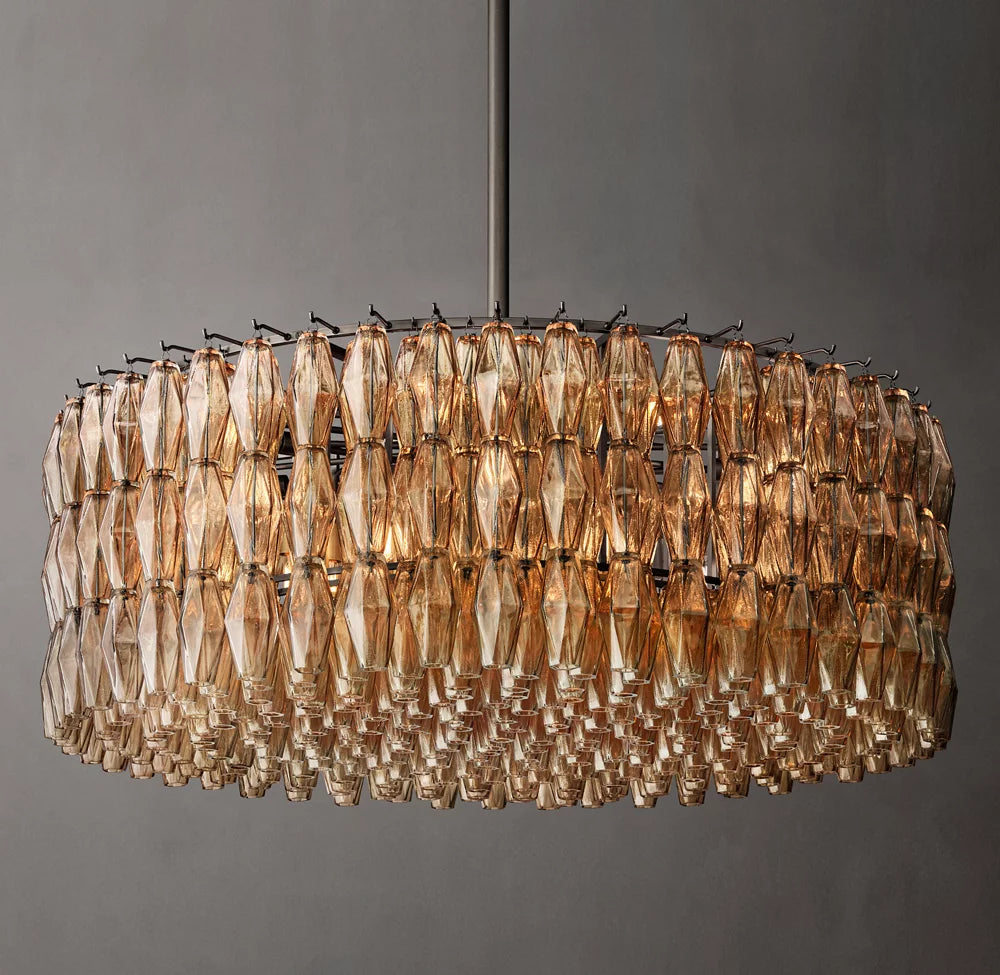 Chiara Smoke Glass Round Chandelier 47"