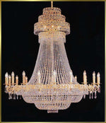 Entryway/ foyer crystal chandelier in gold plated finish