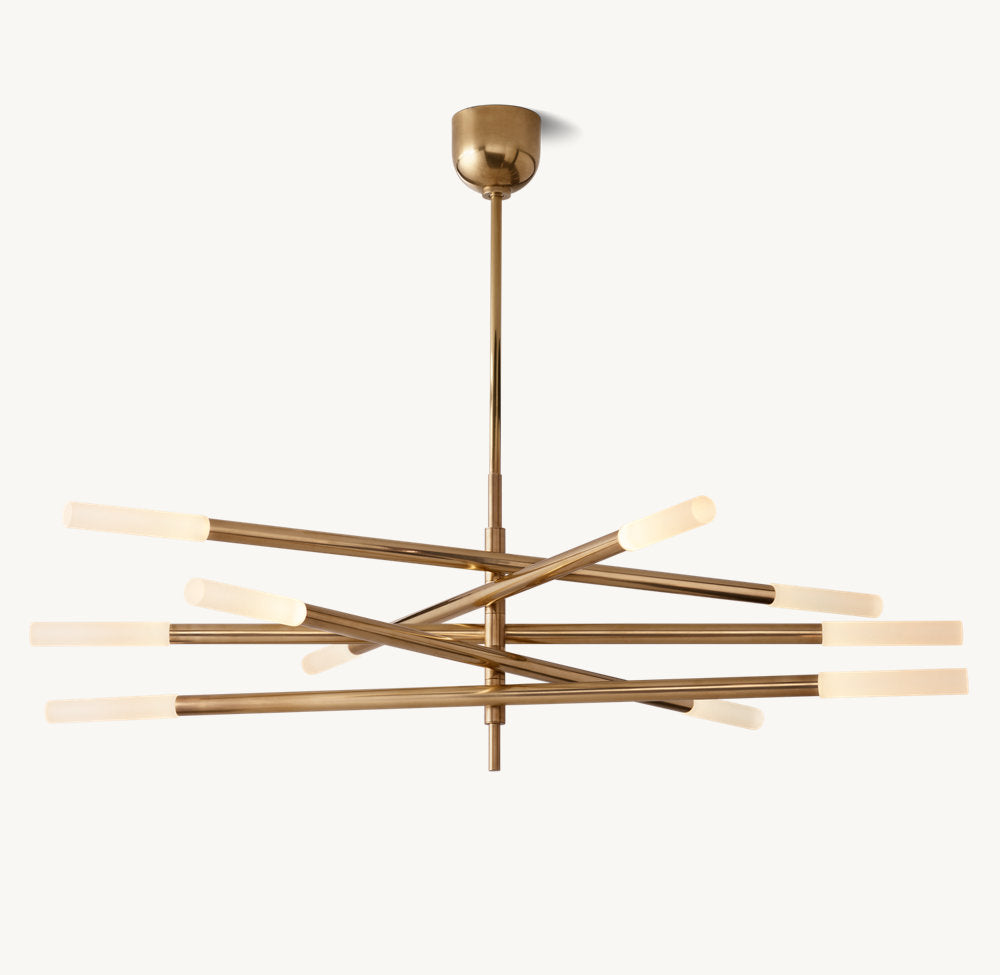 Rousseau 10-Light Mobile Etched Rod Chandelier