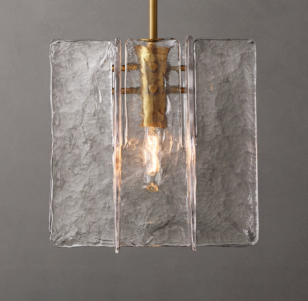 Lattice Clear Glass Pendant