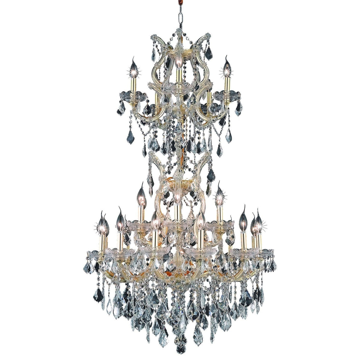 Maria Theresa Gold Twenty-Five Light 30-Inch Chandelier with Royal Cut Clear Crystal