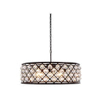 Madison Mocha Brown Eight-Light Pendant with Faceted Clear Crystals