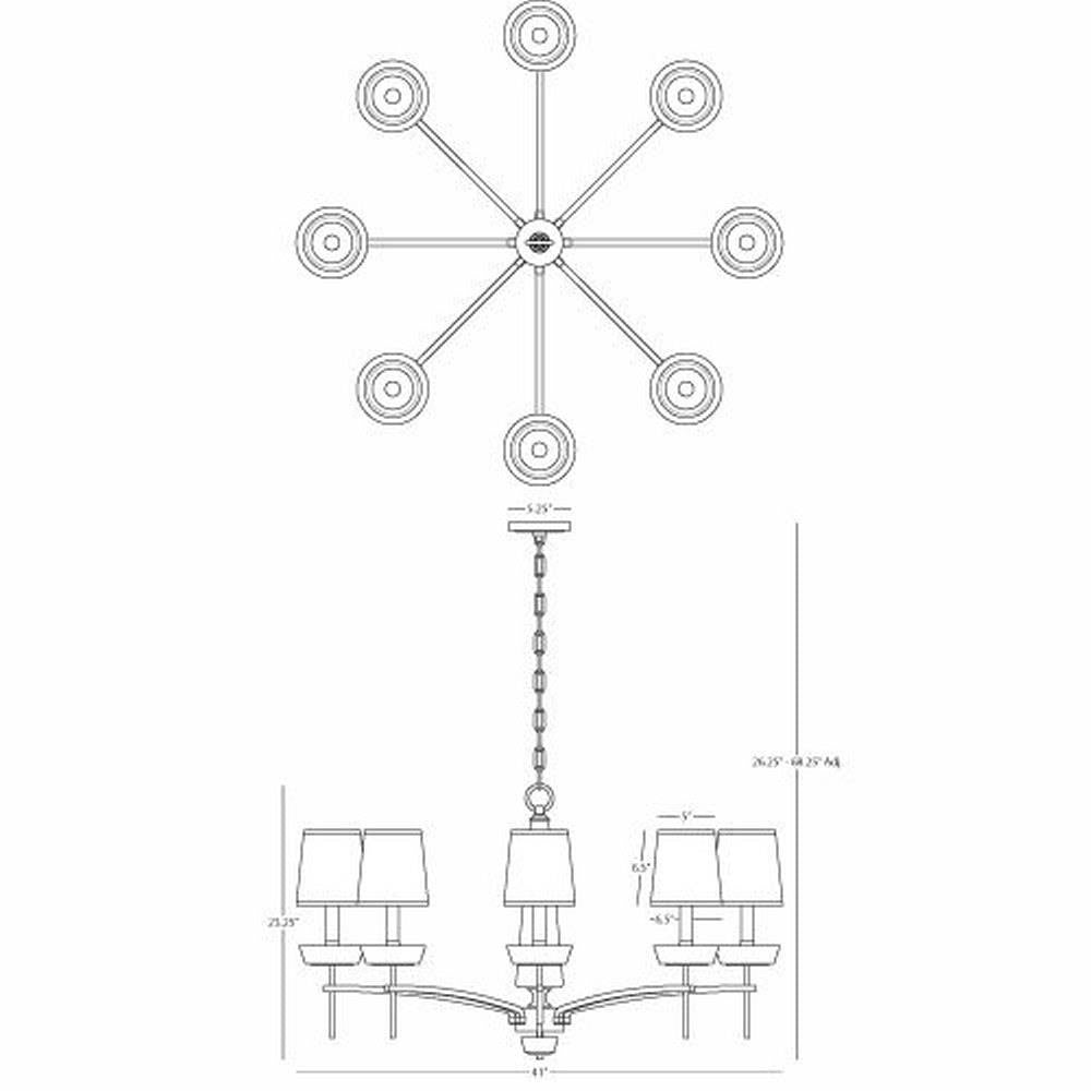 Robert Abbey Lighting - 625 - Cristallo 8-Light Chandelier 41 Inches Wide and 23.25 Inches Tall
