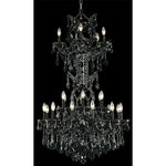 Black Twenty-Five Light Chandelier with Jet/Black Royal Cut Crystals