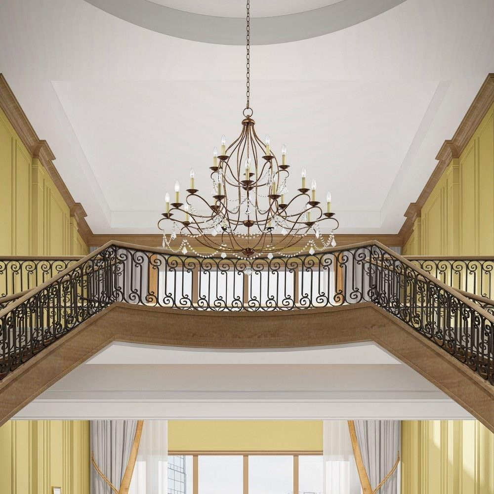 Livex Lighting - 6439-48 - Chesterfield - 20 Light Chandelier in French Country Style - 46 Inches wide by 45.5 Inches high
