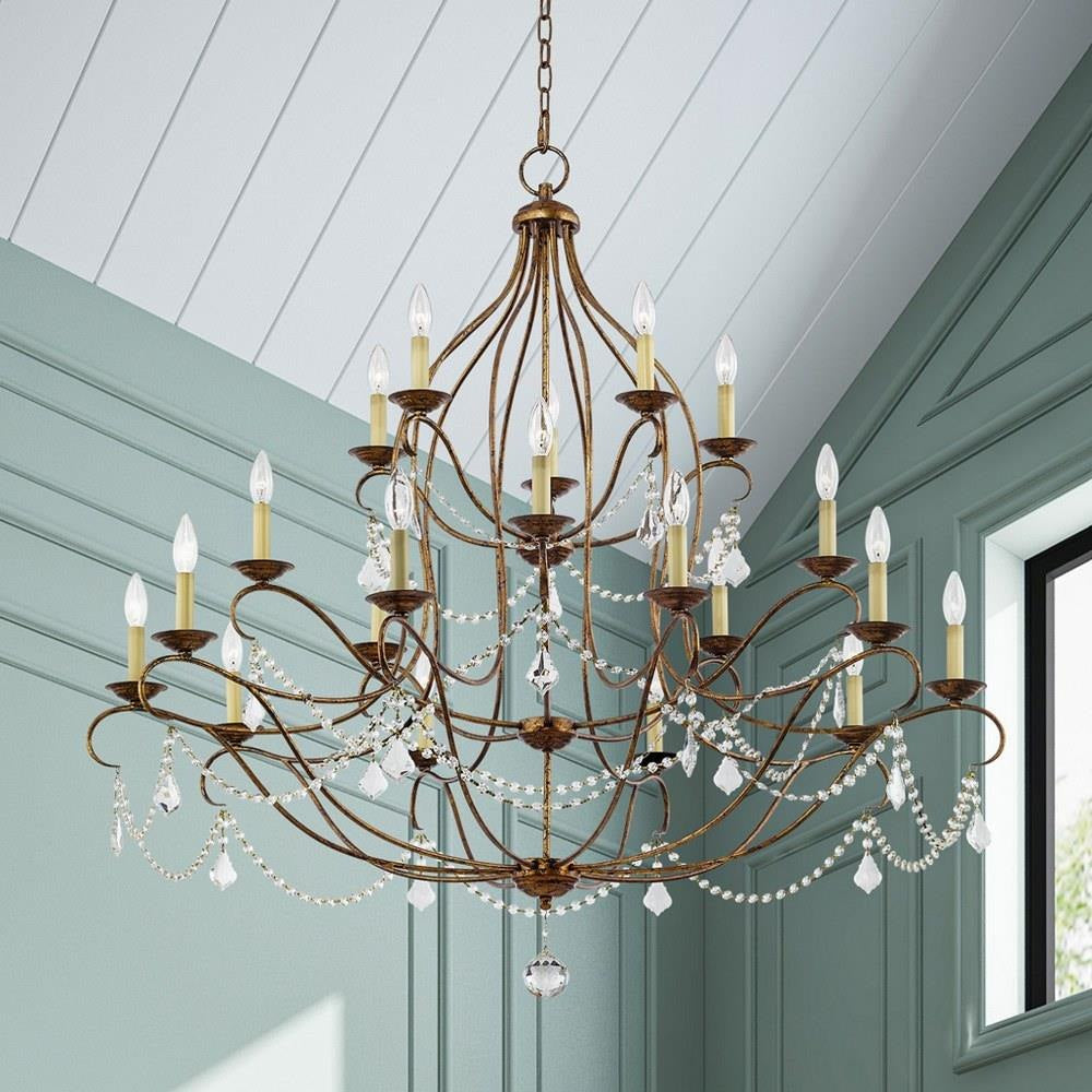 Livex Lighting - 6439-48 - Chesterfield - 20 Light Chandelier in French Country Style - 46 Inches wide by 45.5 Inches high