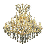 Maria Theresa Gold Forty-One Light 52-Inch Chandelier with Royal Cut Golden Teak Smoky Crystal