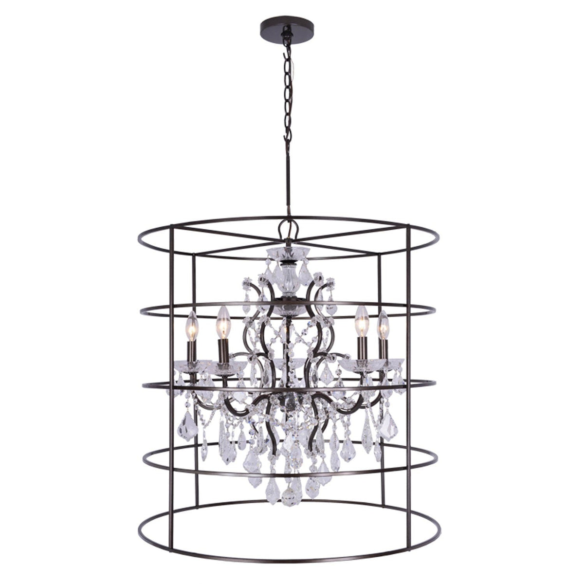 Group Filmore Vibrant Bronze Five-Light Swarovski Crystal Chandelier