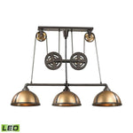 Elk Home - 65152/3-LED - Torque - 28.5W 3 LED Island in Transitional Style with Urban/Industrial and Modern Farmhouse inspirations - 39 Inches tall and 16.5 inches wide