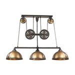 Elk Home - 65152/3 - Torque - 3 Light Island in Transitional Style with Urban/Industrial and Modern Farmhouse inspirations - 39 Inches tall and 16.5 inches wide