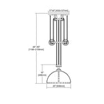 Bailey Street Home - 2499-BEL-2512252 - Buckingham Avenue East - 3 Light Pulldown Chandelier in Transitional Style - 85 Inches tall and 20 inches wide