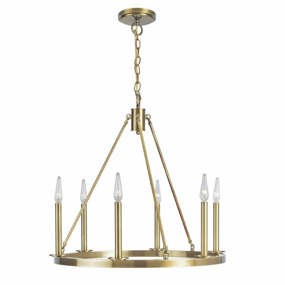 Norwell Lighting - 6525-AG-NG - Martin - 6 Light Chandelier-24 Inches Tall and 24 Inches Wide