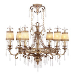 La Bella Vintage Gold Leaf Six-Light Chandelier