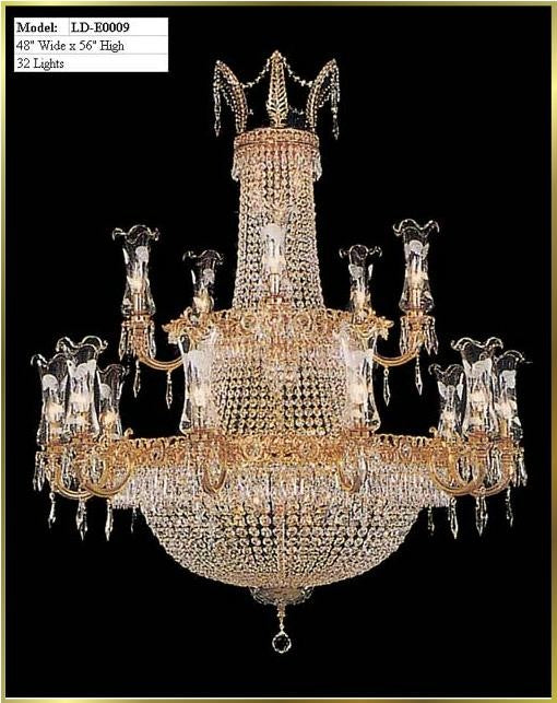 Entryway/ foyer crystal chandelier in gold plated finish