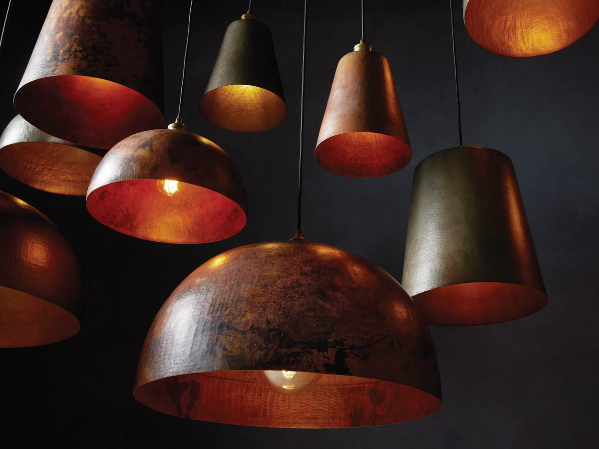 Recycled Metal Dome Pendant