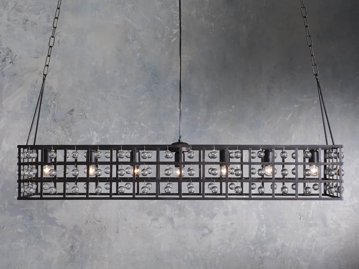 La Cage 50" Rectangular Chandelier in Bronze