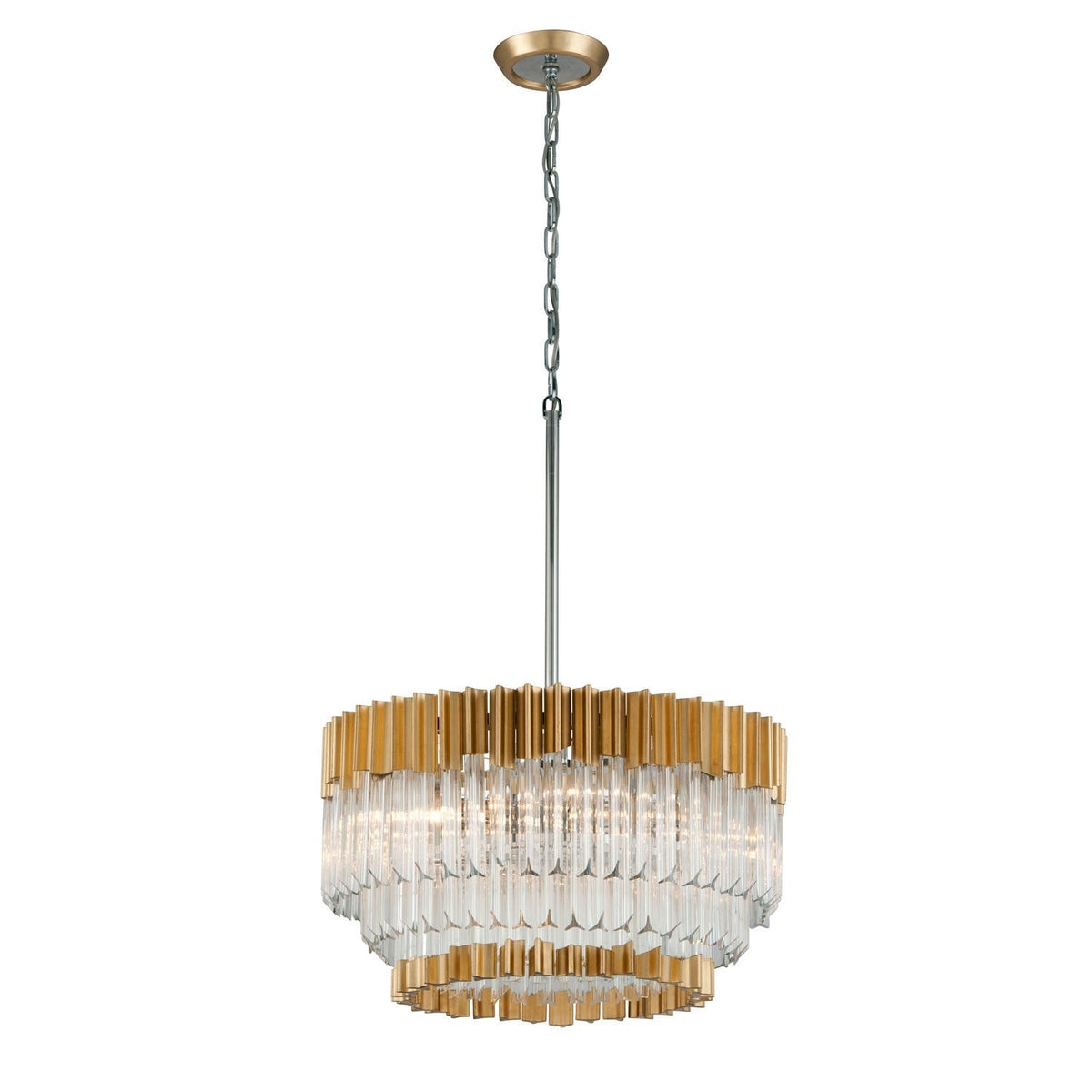 Gold Leaf Ten-Light Pendant