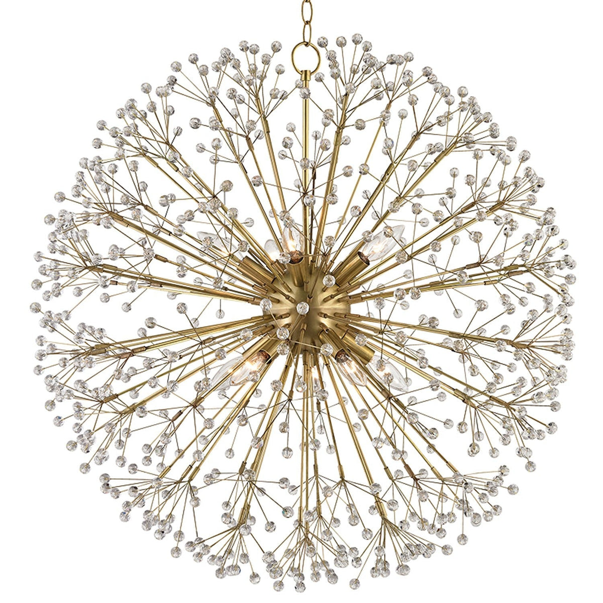 Brass 10-Light Chandelier