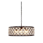 Madison Mocha Brown Eight-Light Pendant with Smooth Clear Crystals