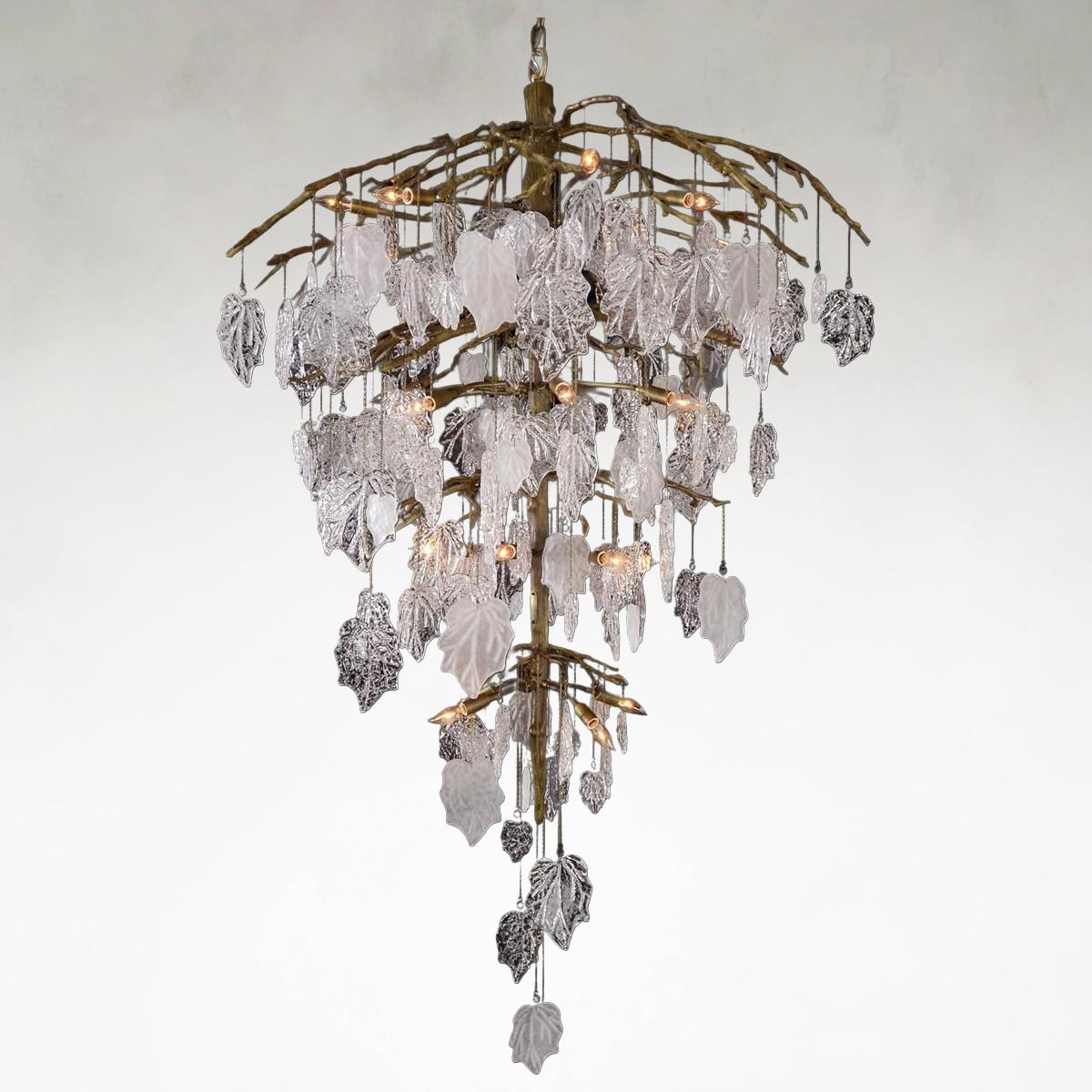 Sugary Foliage 26-Light Matte Brushed Brass Chandelier Ceiling Light