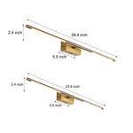Modern Gold LED Bathroom Vanity Light??23.6" & 39.4", Warm & White Light for Stylish Illumination