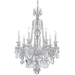 Hamilton Silver Seven-Light Clear Rock Crystal Chandelier, 26W x 37.5H x 26D
