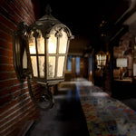 Vintage Glass Waterproof Black European-style Outdoor Wall Lamp Exterior Lights