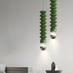 Long Creative Spiral Gourd Metal Semi-Plated Colorful Modern Pendant Lights