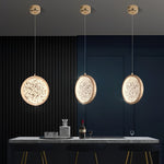 Creative Round Iron Acrylic Three Step Dimming Modern Pendant Lights