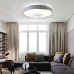 Modern 6-Speed Bladeless Ceiling Fan with Dimmable LED Light- Round