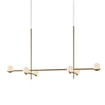 Modern Linear Glass Ball Pendant Light with 3/4/6-Light - Black/Gold