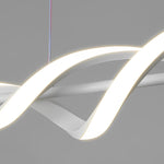Long Strip Waves Spiral Dimmable LED White Modern Dining Room Chandeliers