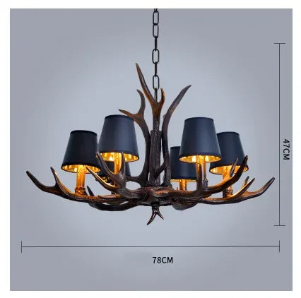 Retro Antlers LED Chandelier Table Dining Room Kitchen Interior Lighting Fixture