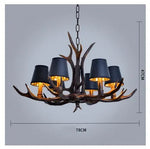 Retro Antlers LED Chandelier Table Dining Room Kitchen Interior Lighting Fixture