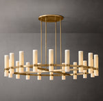 Ravelle Round Milk Glass Chandelier 60"