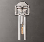 Machinist Glass Cylinder Sconce 12"