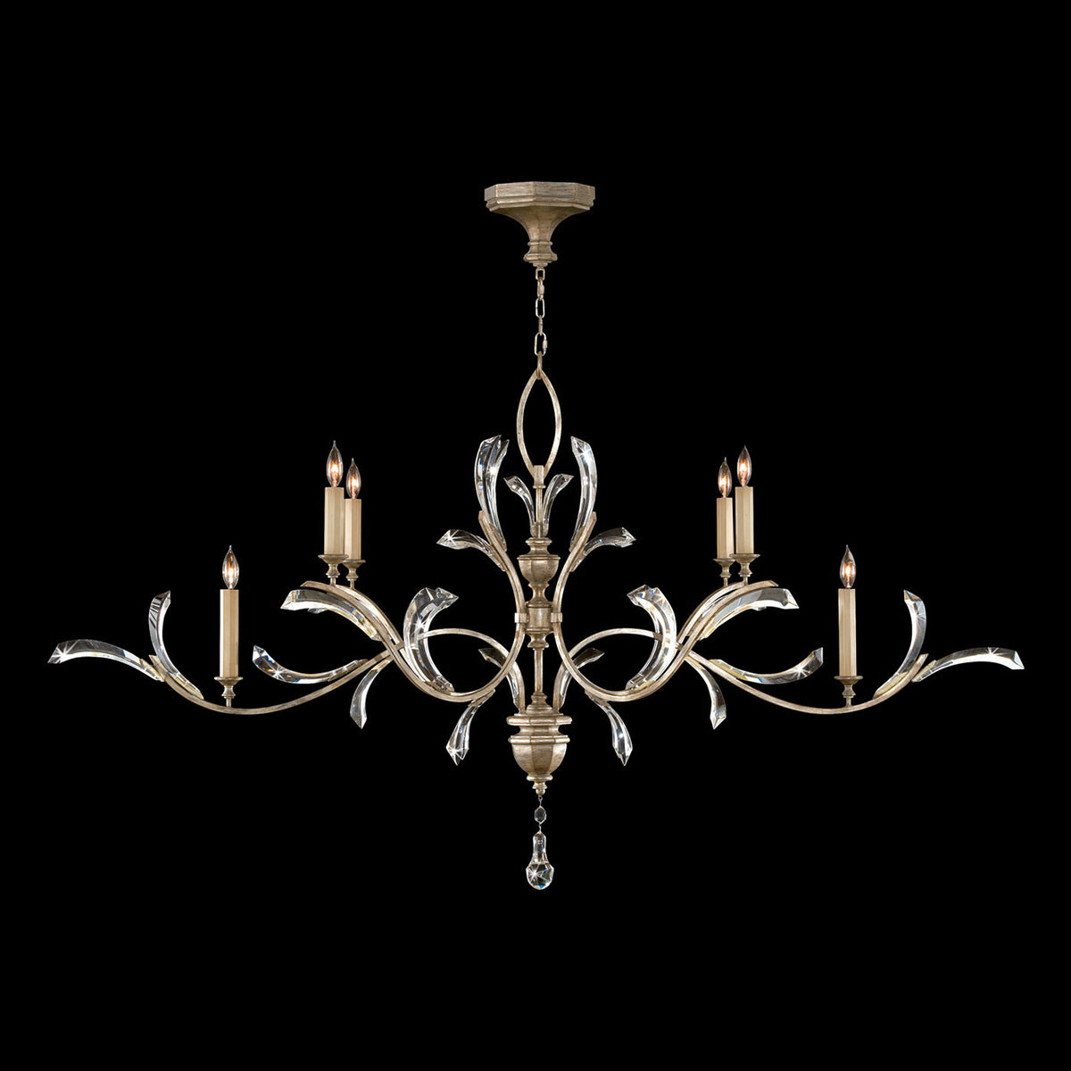 BEVELED ARCS 74" W Oblong Chandelier