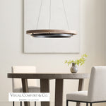 Grace Chandelier, 1-Light, LED, Matte Black/Weathered Oak Wood, 36"W (700GRC36BW-LED930 70P9E3W)