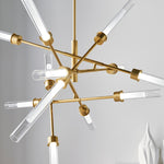 Linger Abstract Chandelier, 12-Light, LED, Natural Brass, Glass, 40.75"W (700LNG12ANB-LED930 70P9E4U)