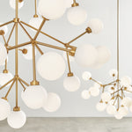 Mara Grande Chandelier, 45-Light, 3-Tier, LED, Aged Brass, Glass, 32.5"W (700MRAGWR-LED927 70E7EVP)