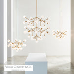 Mara Chandelier, 25-Light, 2-Tier, LED, Aged Brass, Glass, 29"W (700MRAWR-LED927 70E7EVR)